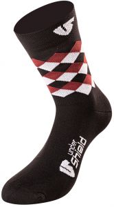 ponožky ROMBI 2022, UNDERSHIELD (čierna / červená / biela)