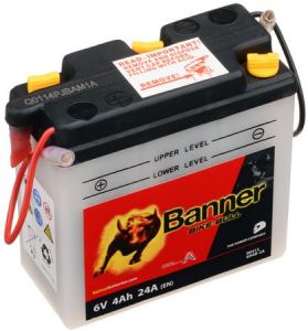 Batéria 6V, 6N4B-2A, 4Ah, 24A, BANNER Bike Bull 102x48x96