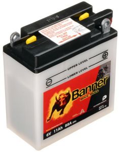 Batéria 6V, 6N11A-1B, 11Ah, 88A, BANNER Bike Bull 122x62x132